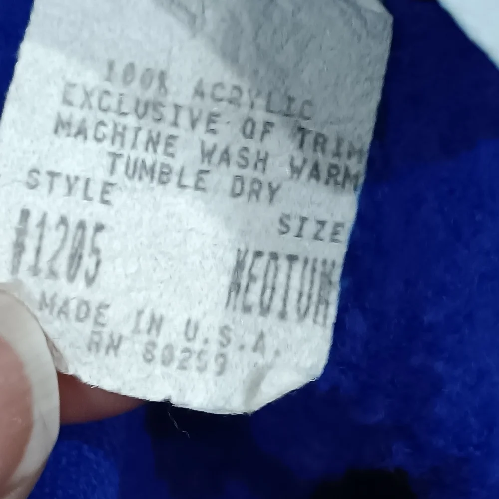 Vintage Tiffany Lounge Wear Unisex Robe Sz M ROYAL Blue Mork & Mindy 70s Style - Picture 7 of 8